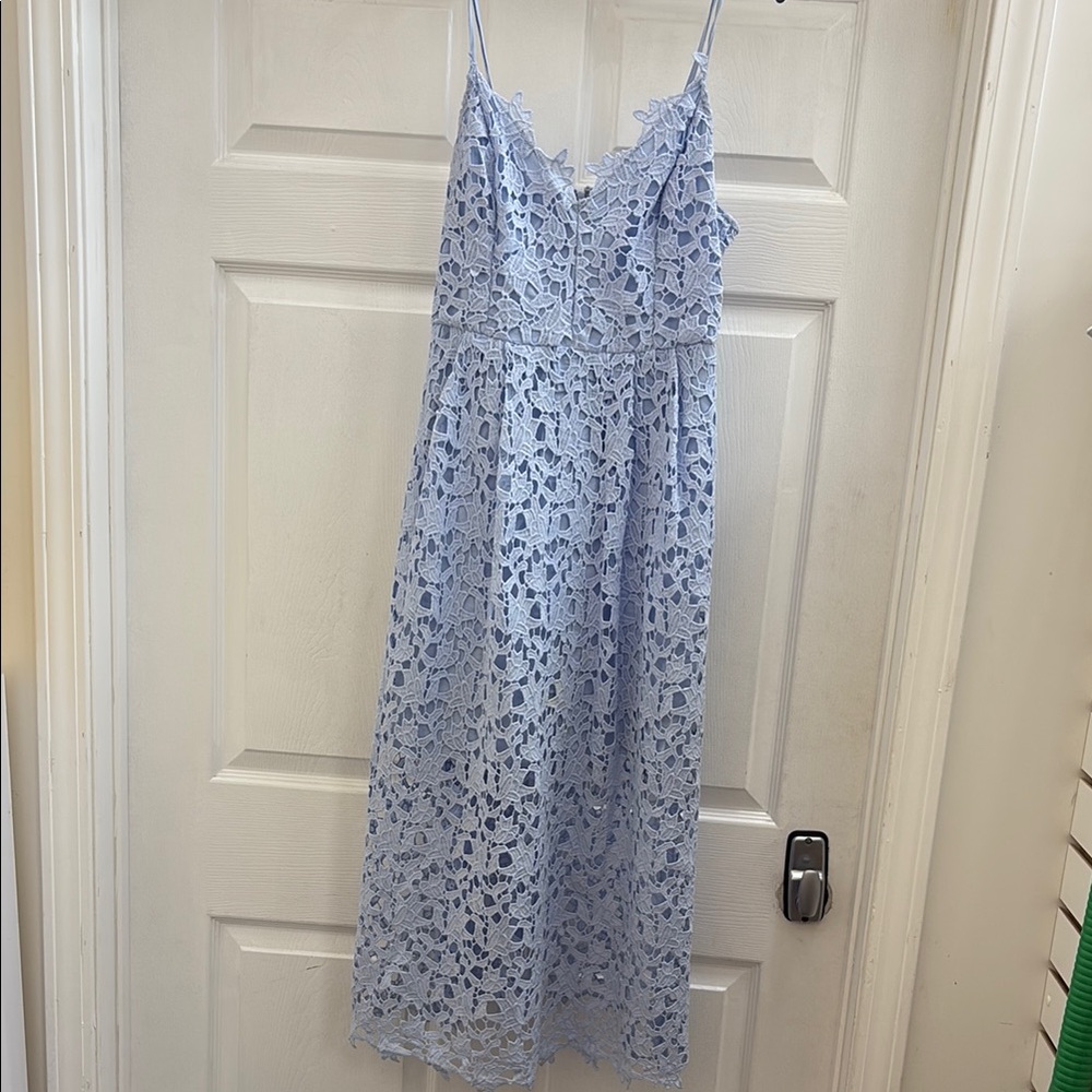 Light Blue Lace Midi Dress